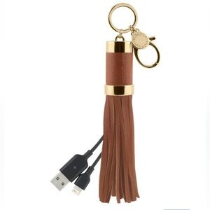 Rebecca Minkoff power tassel gold bag charm iphone charger‎ NWT SEALED